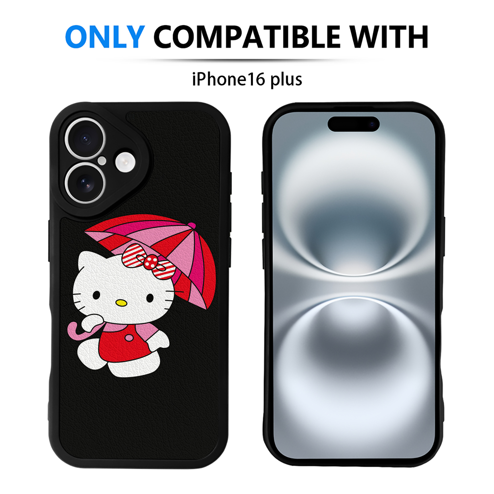 （画像用） Hello Kitty ハローキティ 【iPhone 16シリーズ対応】シリコンスマホケース（レザー調） 材質：シリコン
